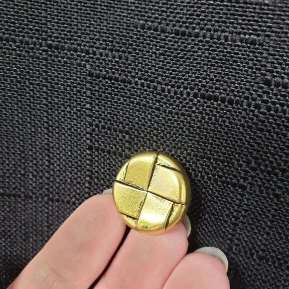 Tuckernuck Diana Black Textured Tweed Double Breasted Blazer Gold Buttons - Picture 3 of 11